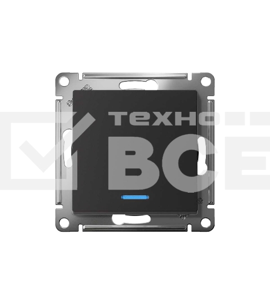 Механизм выключателя 1-кл. AtlasDesign с подсветкой (сх.1а) 10АХ карбон