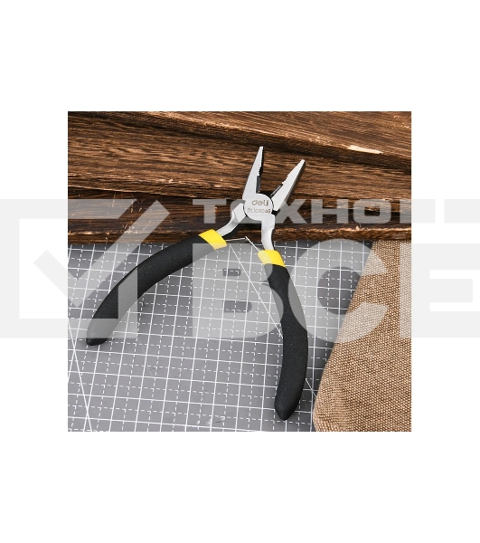 Мини-плоскогубцы Deli DL103045 115 мм, прорезиненная рукоять