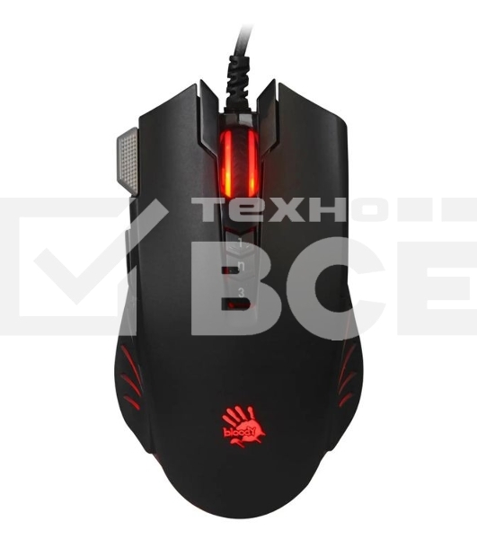 Мышь проводная A4Tech Bloody V9M черный, 4000 dpi, USB, кнопки - 9