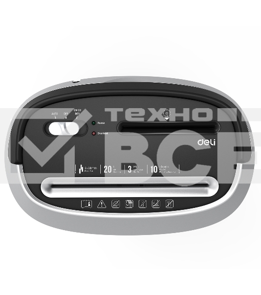 Уничтожитель бумаг Deli E9948, Shred capacity: 10 sheets; Shred size: 5*38mm; Security level: 3