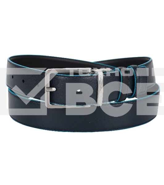 Ремень мужской Piquadro Blue Square CU2619B2/NBLU2, черный/темно-синий, натур.кожа