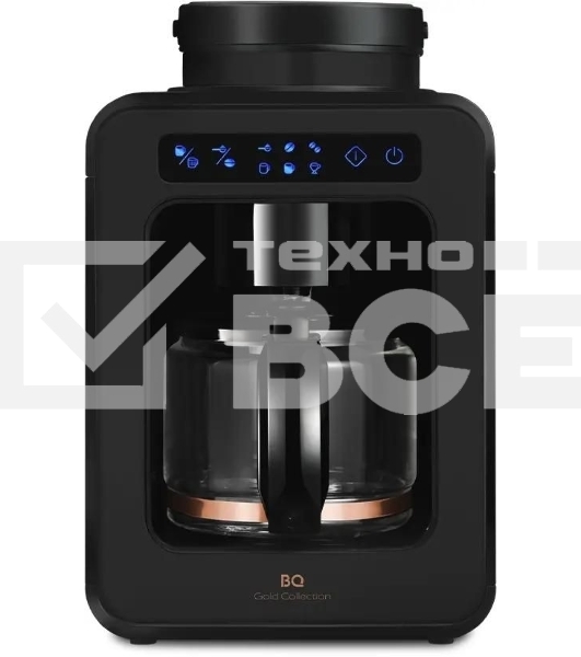 Кофеварка капельная BQ CM7000 Black-Rose Gold со встроенной кофемолкой, исп. кофе - молотый/зерновой, 0.6 л, 600 Вт.