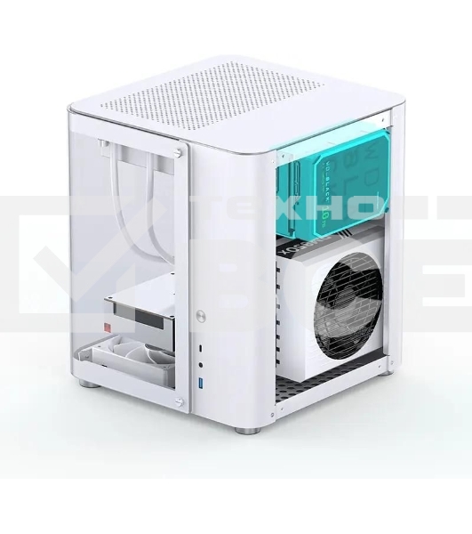 Корпус без блока питания JONSBO TK-1, Mini-Tower, TG, no fan, 1xUSB-A 3.2 + 1xUSB-C 3.2, mATX, mITX White