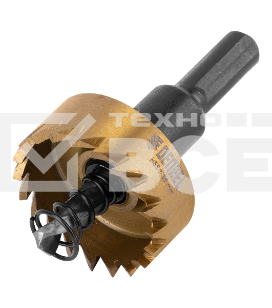 Коронка по металлу Denzel HSS, 35 мм, нитридтитановое покрытие