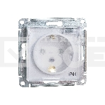 Механизм розетки 1-м СП AtlasDesign AQUA с заземл. защ. шторки с защ. крышкой 16А IP44 белый, SchE ATN440146, фото 1