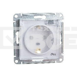 Механизм розетки 1-м СП AtlasDesign AQUA с заземл. защ. шторки с защ. крышкой 16А IP44 белый, SchE ATN440146