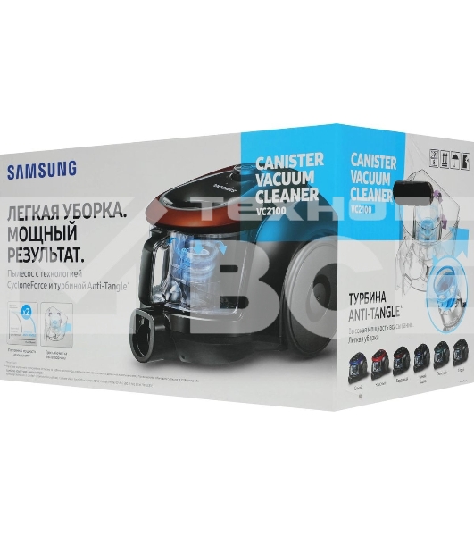 Пылесос Samsung VC18M21A0SB синий, 380/1800 Вт, уборка сухая, пылесборник контейнер 1.5 л