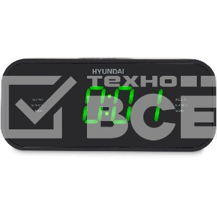 Радиобудильник Hyundai H-RCL221 черный LCD подсв:зеленая часы:цифровые FM