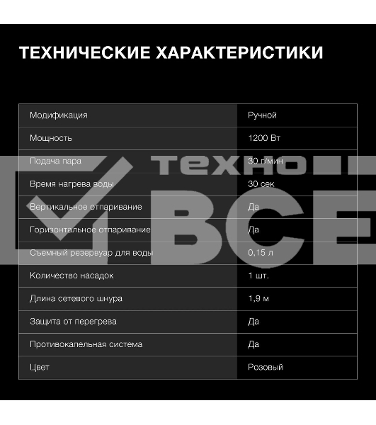 Отпариватель ручной Hyundai H-HS02786 1200Вт розовый