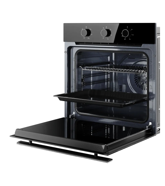 Духовой шкаф Kuppersberg HO 603 Black Glass, High-Tech, 78 л, поворотное управление, таймер, 6 режимов, макс. температура 310 градусов, энергоэффективность А, цвет черный, цвет фурнитуры черный