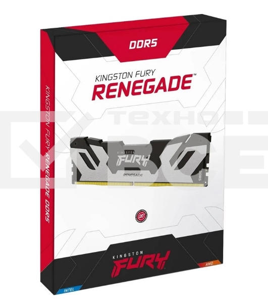 Оперативная память Kingston Fury Renegade Black, DDR5, 16GB, 7200MHz, CL38, с радиатором, чёрный