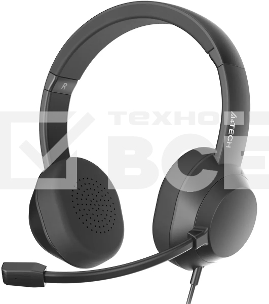 Гарнитура проводная с микрофоном A4Tech Fstyler FH150U черный 2м накладные USB оголовье (FH150U BLACK)