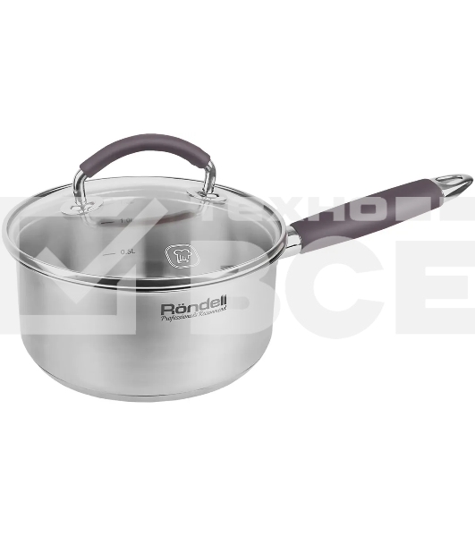 Ковш Rondell Akzent RDS-1386, 1.3 л, с крышкой, стальной