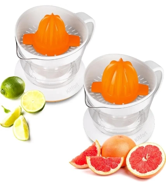 Соковыжималка цитрусовая Kitfort КТ-1148-2 25Вт рез.сок.:700мл. белый/оранжевый