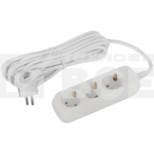 Удлинитель электрический ЭРА UDL-16-350-E Greenline 3 розетки с заземлением 5м ПВС 3x1мм2