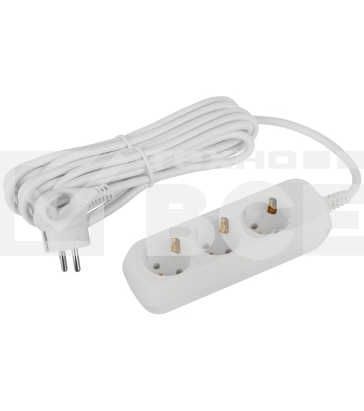 Удлинитель электрический ЭРА UDL-16-350-E Greenline 3 розетки с заземлением 5м ПВС 3x1мм2