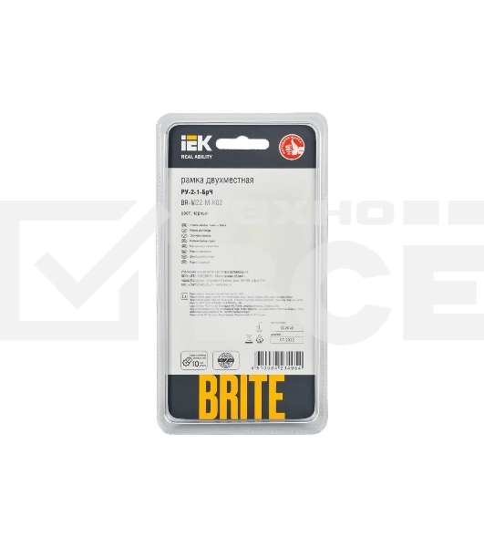Рамка 2 -местная IEK BRITE РУ-2-1-БрЧ ( BR-M22-M-K02) металл черный