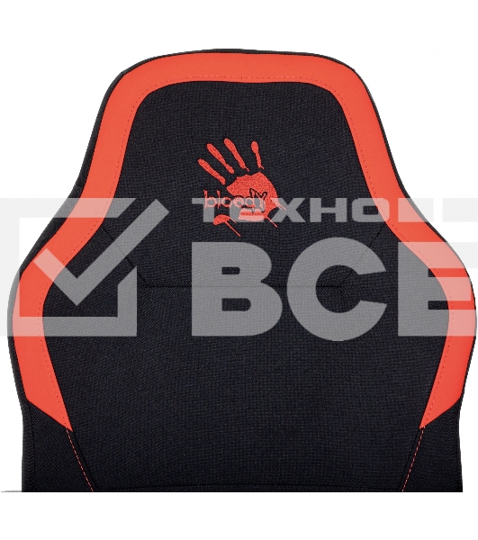 Кресло игровое A4Tech Bloody GC-190 черный/красный, текстиль/эко.кожа, крестов. пластик