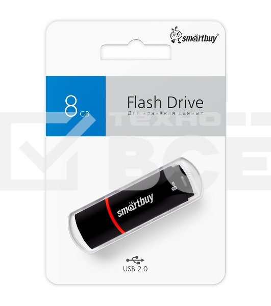 Флешка USB Smartbuy R/W Crown черный SB8 GbCRW-K, 8 Gb