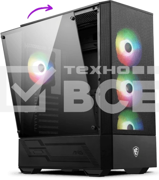 Компьютерный корпус MSI MAG FORGE 112R 2xUSB 3.0, 4x120мм ARGb Fan, ARGb Control Board, Tempered Glass Window, Brown Box (949679)