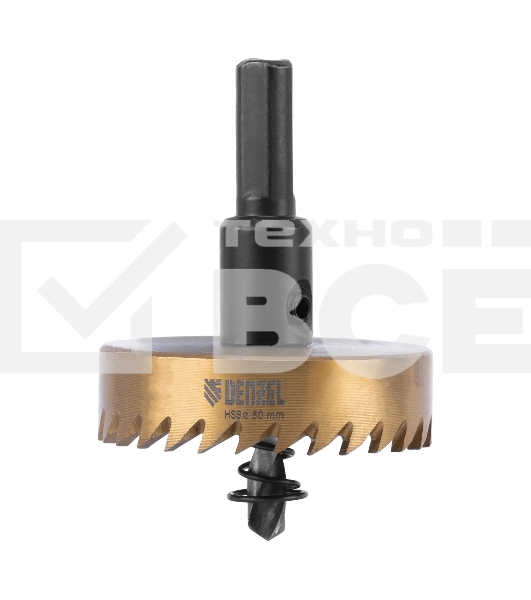 Коронка по металлу Denzel HSS, 50 мм, нитридтитановое покрытие