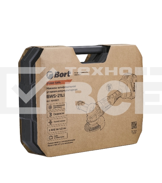 Угловая шлифовальная машина аккумуляторная Bort BWS-21Li
