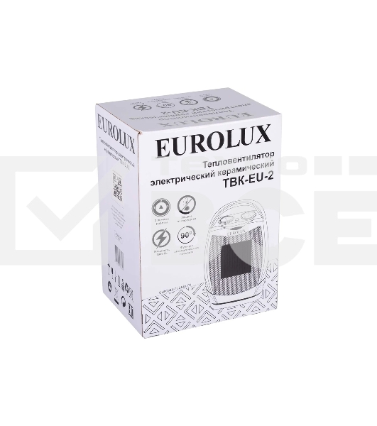 Тепловентилятор EUROLUX ТВК-EU-2, серый, 1800 Вт, 22 м2, термостат, 3 режима 67/2/7