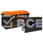 Комплект Источник бесперебойного питания EX295993RUS + батарея 120Aч EX285657RUS 1шт (инвертор, синус, для котла, PF=1, настенный) ExeGate IdealSine SR-1000.LCD.2SH <1000VA/1000W, чистая синусоида, цветной LCD-дисплей, 2*Schuko, крепление настенное, Black, фото 1