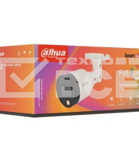 Уличная цилиндрическая IP-видеокамера Dahua DH-IPC-HFW1439SP-A-LED-0280B-S4, Full-color 4Мп, 1/3” CMOS, объектив 2.8мм, LED-подсветка до 30м, IP67, корпус: металл