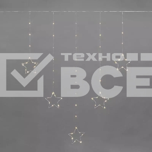 Гирлянда светодиодный занавес из росы с фигурами звезд Neon-Night 315-846 IP20 USB + пульт управления тепл. бел.