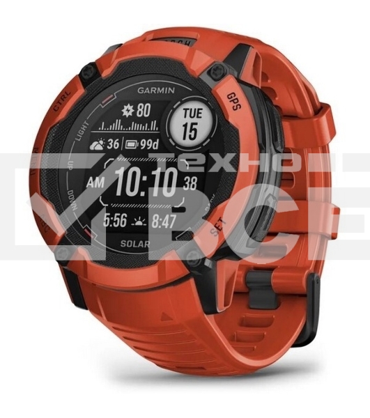 Смарт-часы Garmin Instinct 2X Solar красный 50мм