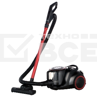 Пылесос Bosch BGS41POW1 черный/красный, 700 Вт, уборка сухая, пылесборник контейнер, 2.4 л