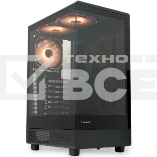 Компьютерный корпус HSPD F510, Panoramic Mid Tower, черный, TG, 0.5 SPCC, 3x120мм ARGb ATX, mATX, mITX 180/280/160мм 1x2.5', 1x3.5', 7xPCI 2xUSB-A 3.0 356x218x467мм