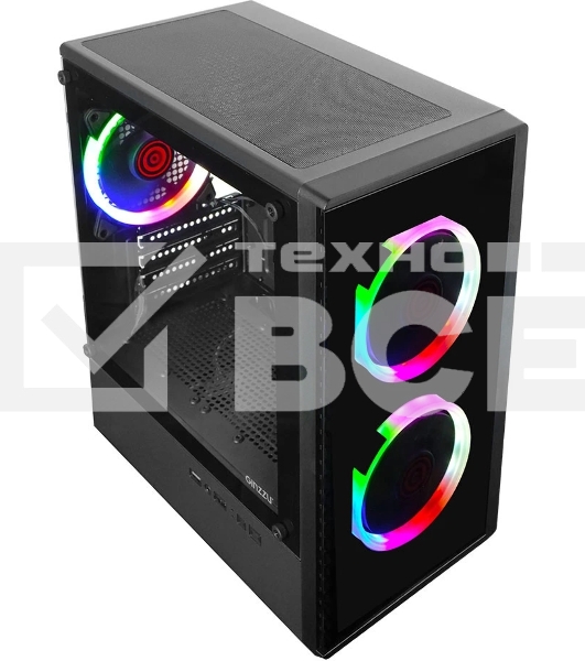 Компьютерный корпус Ginzzu CL406 mATX FAN 3*12 FRGb (12RR4)