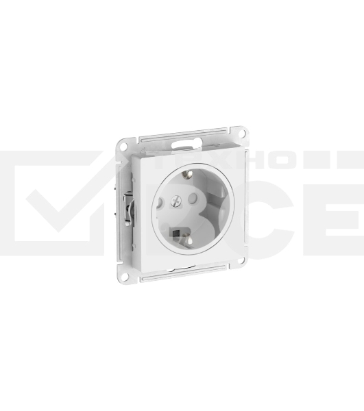 Розетка ATLASDESIGN ART с/з, со шторками, 16А, механизм, быстрозажим. клем., белый