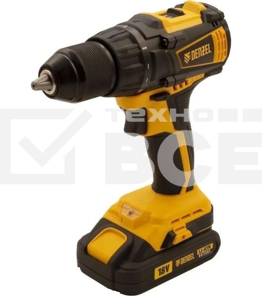 Дрель-шуруповерт аккумуляторная Denzel BLDL-IB-18-02, 18В, 2 АКБ, Кейс