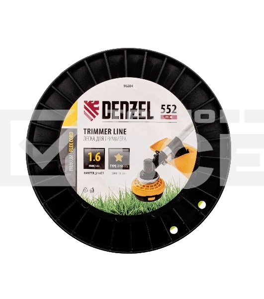 Леска для триммера Denzel звезда, 1,6мм х 552м, на DIN катушке FLEX CORD