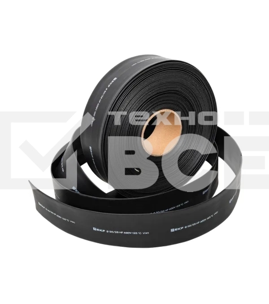 Трубка термоусаживаемая ТУТ нг 50/25 черная рулон EKF PROxima