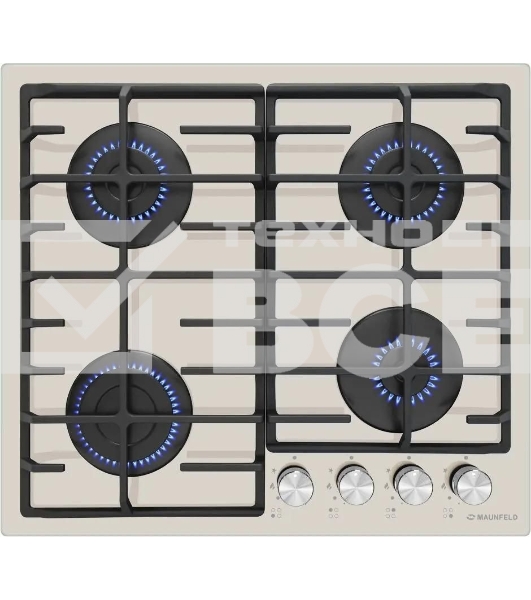 Газовая варочная панель Maunfeld EGHG.64.6CBG/G, 4 конфорки, закаленное стекло, бежевый