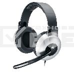 Проводные наушники Genius HS-05A серебристый/черный, полноразмерные, 2 x Jack 3.5 мм, микрофон с шумоподавлением, фото 1