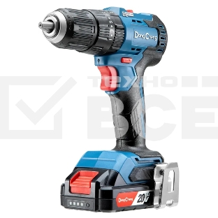 Дрель-шуруповерт DongCheng DCJZ2050i, 20 В, 2 Ач, 50 Нм, бесщеточный, ударный