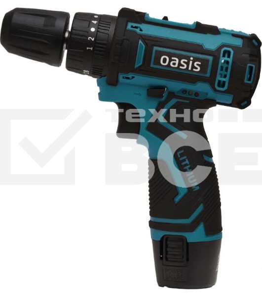 Дрель-шуруповерт OASIS ASU-12S, 12 В, 2 Ач, 30 Нм, щеточный