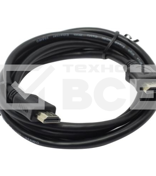 Кабель HDMI C-HM-HM-1.8M Wize, 1.8 м, v.2.0, 19M/19M, позол.разъемы, экран, черный, пакет
