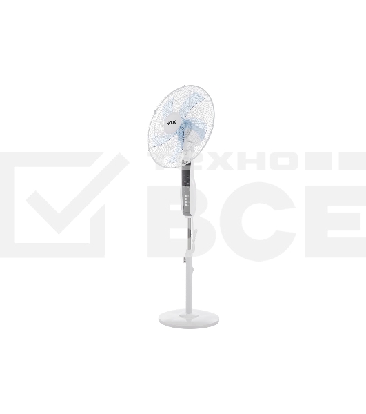 Вентилятор напольный DUX 60-0213 белый/синий 60 Вт, 5 лопастей, подставка круглая, д/у управление