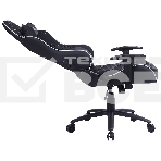 Кресло игровое Cactus CS-CHR-030BLS черный/серебристый, сиденье черный/серебристый, эко.кожа, с подголов. крестовина металл, пластик черный, фото5