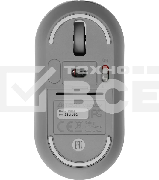 Мышь беспроводная A4Tech Fstyler FG20S белый/серый, 2000 dpi, радиоканал, USB, кнопки - 3