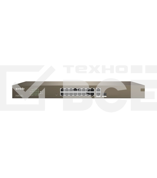 Коммутатор управляемый PoE Tenda F1218P-16-250W, 18 портов, 16х100 Мбит/с, 2x1 Гбит/с, SFP 1x1 Гбит/с