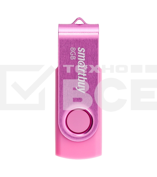 Флешка USB Smartbuy R/W Twist Pink (SB008Gb2TWP), 8Gb, USB 2.0, R/W 15/5, розовый