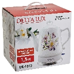 Чайник электрический DELTA DE-1012 корпус из фарфора Ирисы, фото2