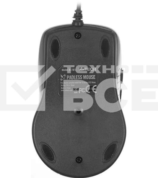 Мышь проводная A4Tech N-70FX черный, 1600 dpi, USB, кнопки - 7